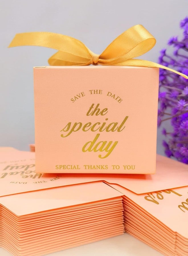 علب هدايا قابلة للطي من VRB، 10 قطع، بمقبض، للتغليف/علب هدايا، علب هدايا فارغة، علب هدايا للتقديم، هدايا للإرجاع، شوكولاتة، فواكه مجففة، هدايا زفاف ومناسبات دينية (10 قطع، علبة خوخ لليوم المميز)